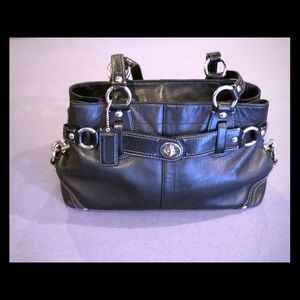 Coach black leather bag